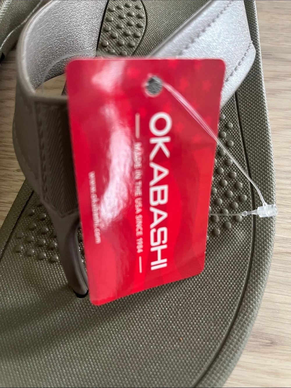 Okabashi Men's Olive Green Flip Flop Sandals